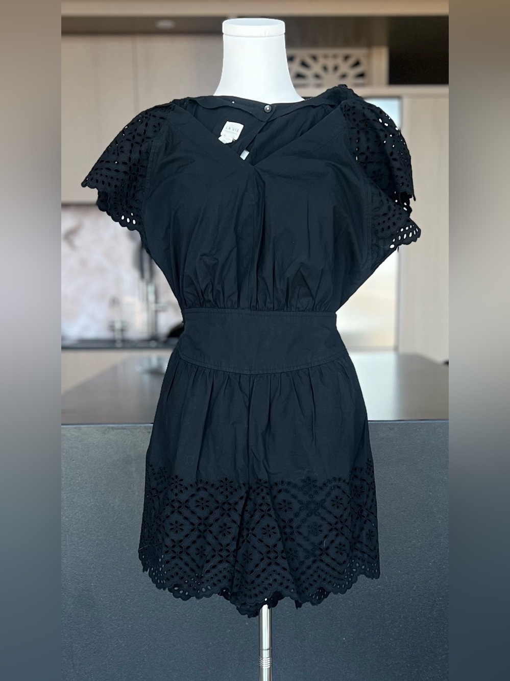 La Vie Rebecca Taylor Black Eyelet Waist Jumpsuit
